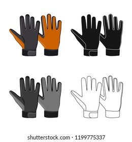 Isolated object of glove and winter symbol. Set of glove and equipment stock symbol for web.