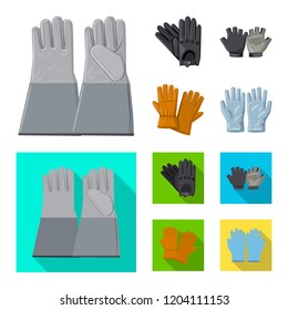 Isolated object of glove and winter symbol. Collection of glove and equipment stock vector illustration.