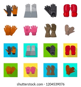 Isolated object of glove and winter symbol. Collection of glove and equipment stock symbol for web.