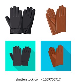 Isolated object of glove and winter symbol. Set of glove and equipment vector icon for stock.