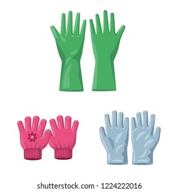 Isolated object of glove and winter symbol. Collection of glove and equipment vector icon for stock.