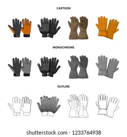 Isolated object of glove and winter symbol. Collection of glove and equipment vector icon for stock.