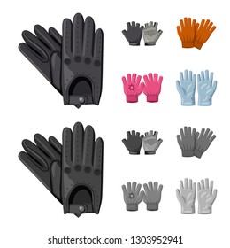 Isolated object of glove and winter symbol. Set of glove and equipment stock vector illustration.