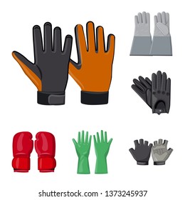 Isolated object of glove and winter symbol. Collection of glove and equipment stock symbol for web.