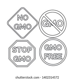 Isolated object of gmo and logo logo. Set of gmo and label stock vector illustration.