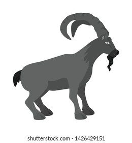 Isolated object of goat and mountain icon. Collection of goat and animal stock vector illustration.