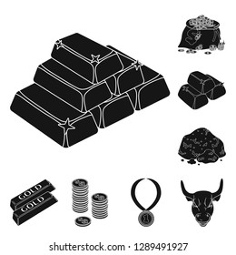 Isolated object of gold  and ingot icon. Collection of gold  and economics vector icon for stock.