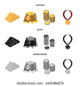 Isolated object of and gold sign. Set of and golden vector icon for stock.