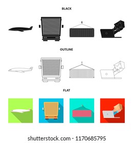 Isolated object of goods and cargo icon. Collection of goods and warehouse vector icon for stock.
