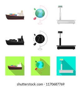 Isolated object of goods and cargo icon. Set of goods and warehouse stock symbol for web.
