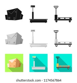 Isolated object of goods and cargo icon. Set of goods and warehouse vector icon for stock.