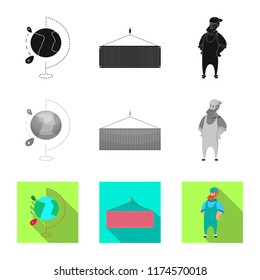 Isolated object of goods and cargo icon. Collection of goods and warehouse stock vector illustration.