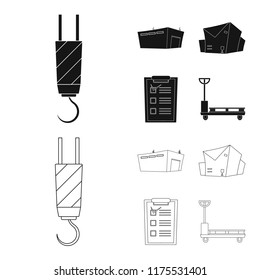 Isolated object of goods and cargo icon. Set of goods and warehouse vector icon for stock.