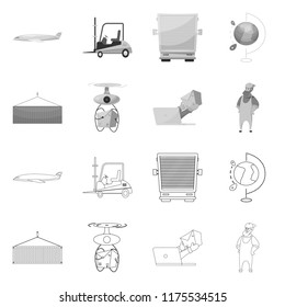 Isolated object of goods and cargo icon. Set of goods and warehouse stock symbol for web.