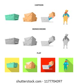 Isolated object of goods and cargo icon. Collection of goods and warehouse stock vector illustration.