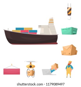 Isolated object of goods and cargo icon. Set of goods and warehouse stock vector illustration.