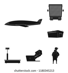Isolated object of goods and cargo icon. Set of goods and warehouse vector icon for stock.