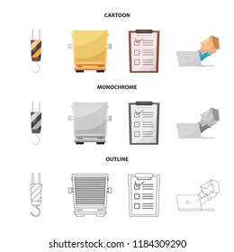 Isolated object of goods and cargo icon. Set of goods and warehouse vector icon for stock.