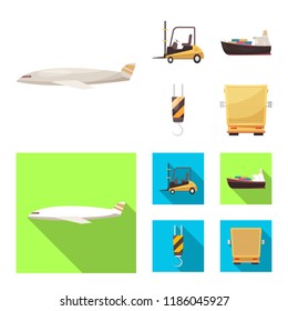 Isolated object of goods and cargo icon. Collection of goods and warehouse vector icon for stock.