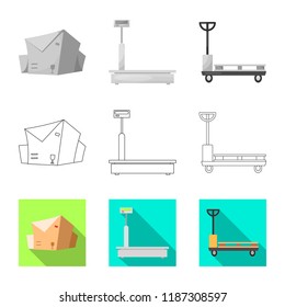 Isolated object of goods and cargo icon. Set of goods and warehouse stock symbol for web.