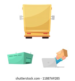 Isolated object of goods and cargo icon. Collection of goods and warehouse vector icon for stock.