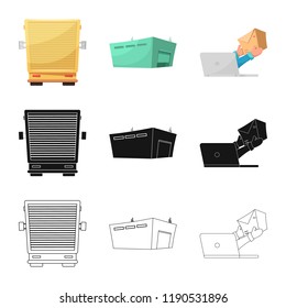 Isolated object of goods and cargo icon. Collection of goods and warehouse stock vector illustration.