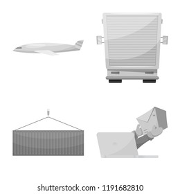 Isolated object of goods and cargo icon. Set of goods and warehouse stock symbol for web.