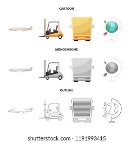 Isolated object of goods and cargo icon. Set of goods and warehouse vector icon for stock.