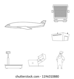 Isolated object of goods and cargo icon. Set of goods and warehouse stock vector illustration.