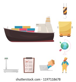 Isolated object of goods and cargo icon. Set of goods and warehouse stock vector illustration.