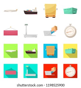 Isolated object of goods and cargo icon. Collection of goods and warehouse stock symbol for web.