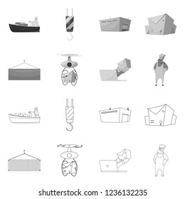 Isolated object of goods and cargo icon. Collection of goods and warehouse stock vector illustration.