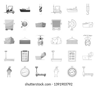 Isolated object of goods and cargo icon. Collection of goods and warehouse stock symbol for web.