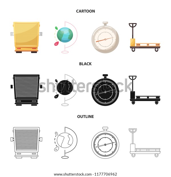 Isolated object of goods and cargo icon.
Set of goods and warehouse stock symbol for
web.