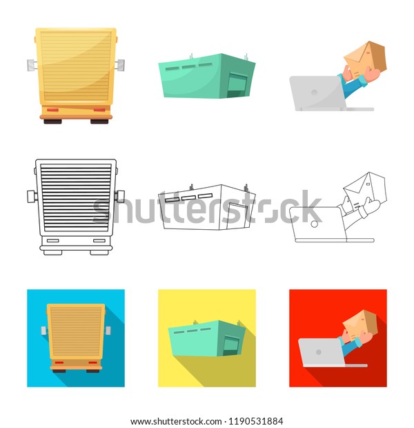 Isolated object of goods and cargo
icon. Collection of goods and warehouse stock symbol for
web.