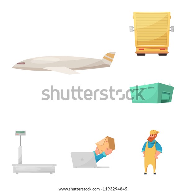 Isolated object of goods and cargo\
icon. Collection of goods and warehouse vector icon for\
stock.