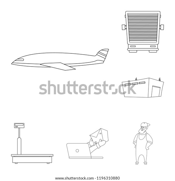 Isolated object of goods and cargo
icon. Set of goods and warehouse stock vector
illustration.