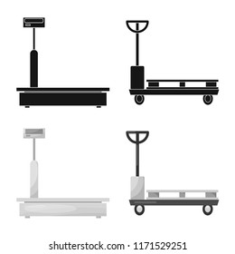 Isolated object of goods and cargo logo. Set of goods and warehouse vector icon for stock.