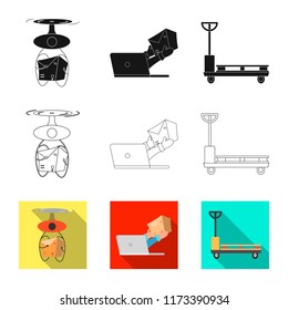 Isolated object of goods and cargo logo. Set of goods and warehouse vector icon for stock.