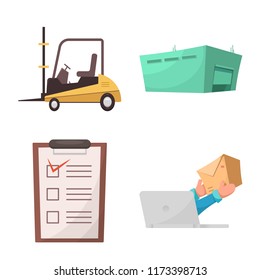 Isolated object of goods and cargo logo. Set of goods and warehouse stock symbol for web.