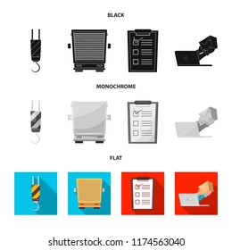 Isolated object of goods and cargo logo. Collection of goods and warehouse stock vector illustration.