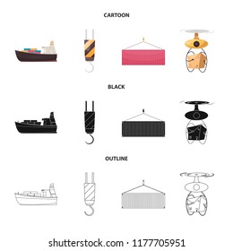 Isolated object of goods and cargo logo. Collection of goods and warehouse stock vector illustration.