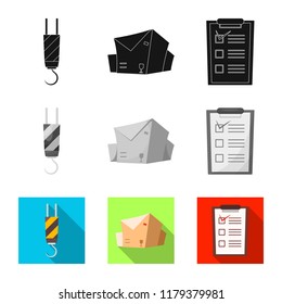 Isolated object of goods and cargo logo. Set of goods and warehouse vector icon for stock.