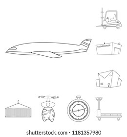 Isolated object of goods and cargo logo. Collection of goods and warehouse stock symbol for web.