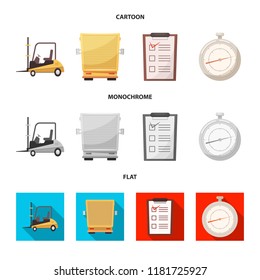 Isolated object of goods and cargo logo. Set of goods and warehouse stock symbol for web.