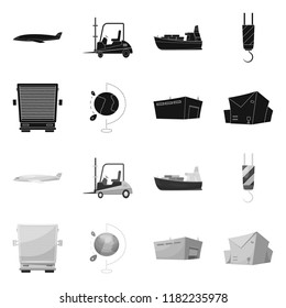 Isolated object of goods and cargo logo. Set of goods and warehouse stock vector illustration.