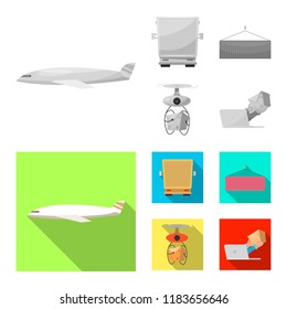 Isolated object of goods and cargo logo. Collection of goods and warehouse vector icon for stock.