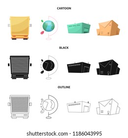 Isolated object of goods and cargo logo. Collection of goods and warehouse vector icon for stock.