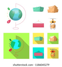 Isolated object of goods and cargo logo. Set of goods and warehouse stock symbol for web.