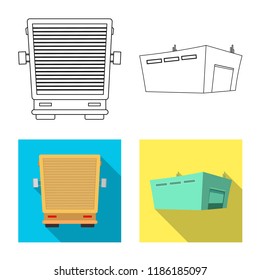 Isolated object of goods and cargo logo. Set of goods and warehouse stock symbol for web.